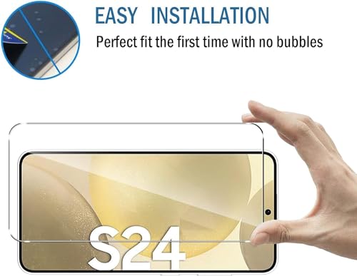 Image of HD Tempered Glass Screen Protector Compatible for Samsung Galaxy S24 5G with Edge to Edge coverage and Easy Installation kit
