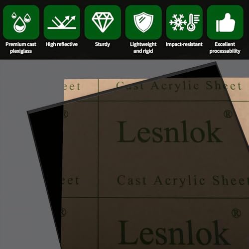 Image of Black Transparent Acrylic Sheet 1 /8 inch Thick 3mm 2 Pieces 16 x 20 Plexiglass Sheet for Sign,Craft,Painting,LaserCutting,DIY Display Projects (2, Black, 16 inchx 20 inch)
