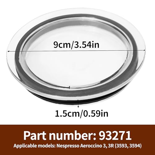 Miniatura 2 de Espumador De Leche De Repuesto Para Nespresso Aeroccino 3 3r - Tapa Para Espumador De Leche 93271 - Sustituye Al Espumador De Leche Aeroccino 3593 3594 Tapa