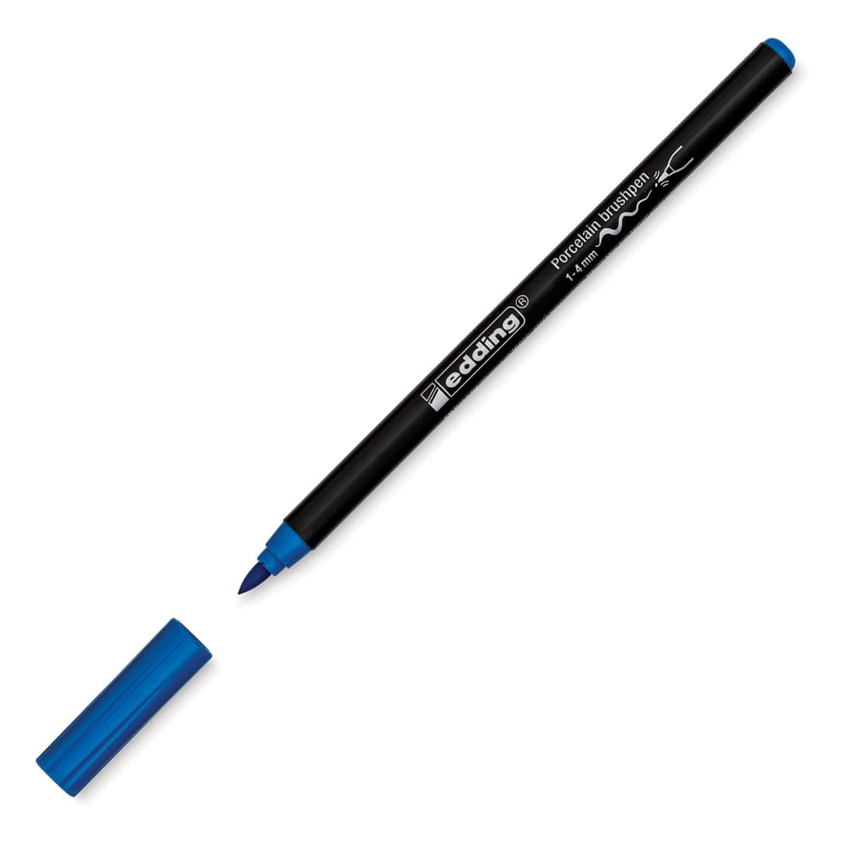 edding 4200 porcelain brush pen - light blue - 1 pen - brush tip 1-4 mm - felt-tip pen for painting and decorating ceramics, porcelain - dishwasher-safe, lightfast ink, quick-drying โ image 1