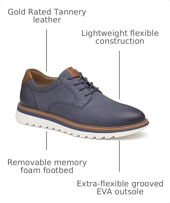 Image of Johnston & Murphy Men's Braydon Plain Toe Dress Casual Shoe