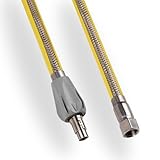 ONE DROP Allgasschlauch DIN DVGW 1/2' x 1500 mm; Gasschlauch mit Schnellkupplung für Herdanschluss in der Länge 1,5 Meter