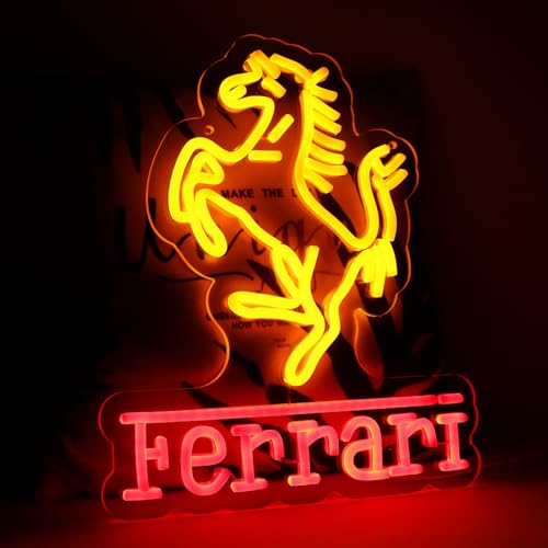 Image of WonderfulLife Car Logo Neon Sign for Garage Decor,Led Signs for Bar Man Cave Wall Decor,Bright Light of Automotive Supplies Store Display,Easy Hanging
