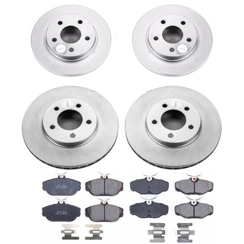 Image of PowerStop Front and Rear Brake Kit for Ford Taurus 1994-00 |Lincoln Continental 1993-94 |Mercury Sable 1994-00 - Fully-Coated Disc Rotors with Z17 Ceramic Brake Pads Replacement, CRK1328