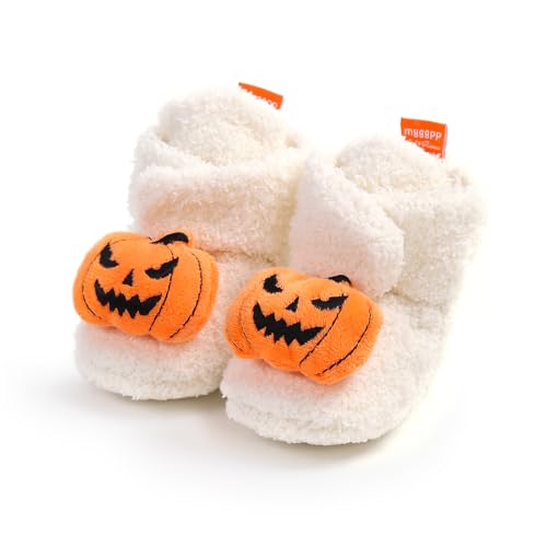Baby Booties Fleece Slippers Soft Baby Pumpkin Shoes Winter Warm Infant Crib Sock Shoes Halloween First Walkers