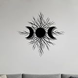 montre triple quantieme phase de lune Facile à accrocher: L’installation de cette décoration murale en métal est simple et pratique. De petits trous sont prévus de chaque côté de chaque branche. Nous vous fournissons un jeu complet de vis et de cache-vis pour faciliter l'installation et le démontage, permettant ainsi une suspension murale à la fois solide et esthétique