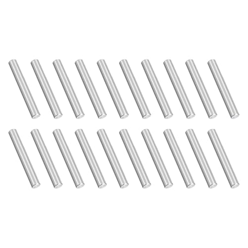 PATIKIL 20 Pcs Marine Grade 316 Stainless Steel Dowel Pins, 4mm x 25mm Round Metal Rods Linear Rail Rod Shaft Solid Bar Stock for Pegs Support Shelves DIY Craft Gear