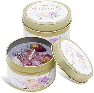 Friend Gifts, Friend Candle That Makes a Thoughtful Gift for - Ideal Present Birthday Christmas Lavender Crystal with Rose Quartz and Petals