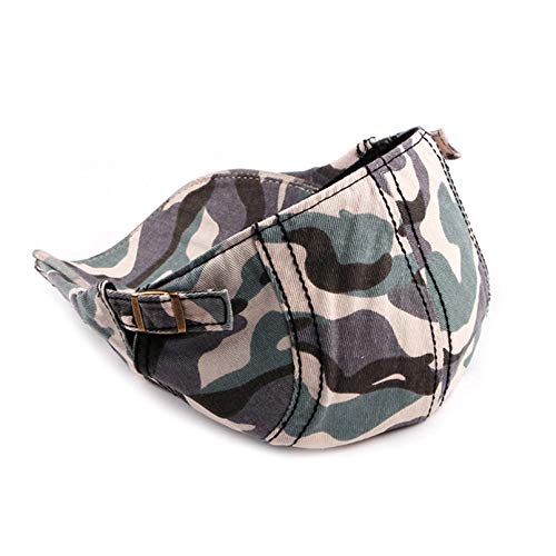 Idopy Men's Army Military Driving Ivy Hat Camouflage Newsboy Flat Cap Cabbie (Red+Grey) #TOP4