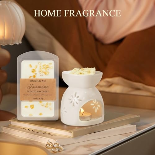 Image of SCENTORINI Wax Melts, Premium Wax with Essential Oil, 2.5oz x 3 Pack | Summer Scented Wax Cubes, Natural Dried Flower - Rose, Lavender, Jasmine Scent for Home Fragrance Enthusiasts Women /Men