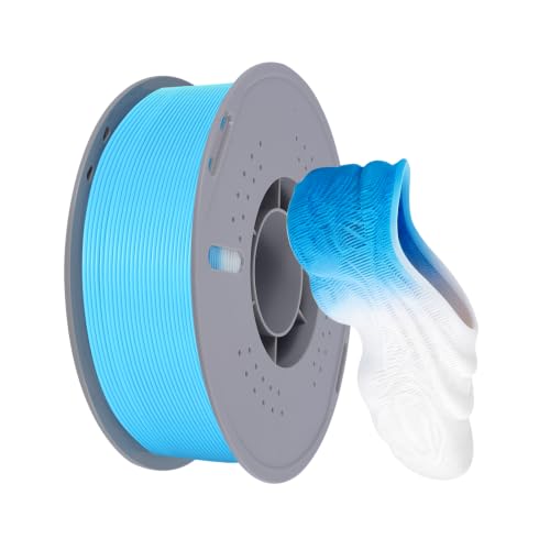 Kingroon TPU 85A Filament 1.75mm 85A TPU 3D Printer Filament 1kg Flexible & Durable Blue-White Rainbow