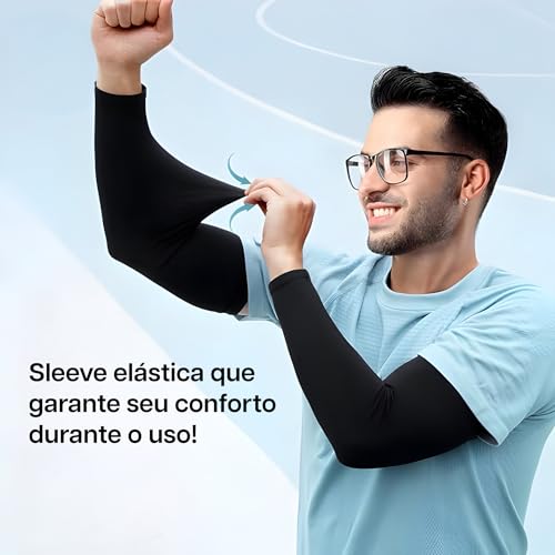 JustGoFit Manguito de Compressão UV 50+ para Ciclismo e Corrida – Manga de Braço Antiderrapante Resp
