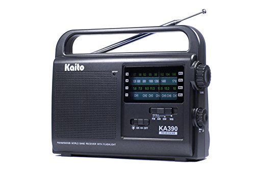Kaito Ka390 Portable Am/Fm Shortwave Noaa Weather Radio With Led Flashlight, Color Black #TOP1