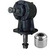 Jeremywell RC30 40HP 81444 Shear Pin Gearbox for RZ160 RZ60 12Z 1-3/8' Smooth Input Shaft, 1:1.47 Ratio with 12 Tapered Spline Output Shaft - Includes Replacement Stump Jumper/Flywheel 12 Splined Hub