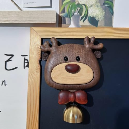 Sonnette de cerf mignonne en bois créative avec carillon magnétique - 8