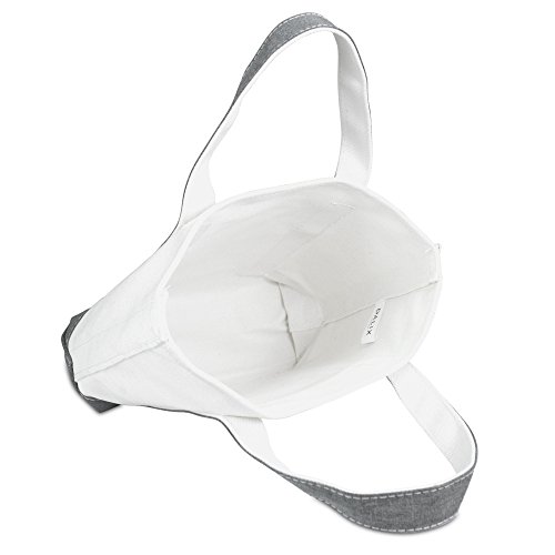 Dalix 14" Mini Small Cotton Canvas Party Favor Wedding Gift Tote Bag In Gray White #TOP5