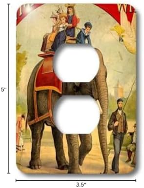 3dRose TNMPastPerfect Animals - Elephant and Children Girl in the Garden - 2 plug outlet cover (lsp_62718_6) image 5