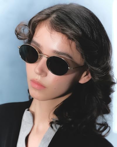 Vintage Oval Frame Sunglasses Women Men Trendy Metal Narrow Small Retro Unisex Sun Glasses Non Polarized3