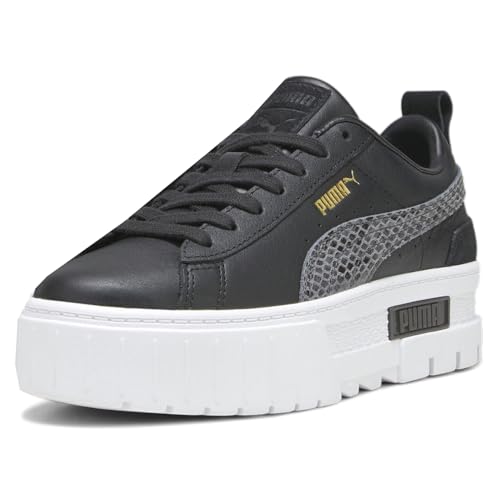 PUMA Womens Mayze Luxury Lace Up Sneakers Shoes Casual - Black2