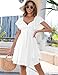 Florboom Women's Sweetheart Knot Front Sexy Dress - Cute Flutter Sleeve Tie Back Mini Dress for Graduation, Wedding Guest, Bridal Shower & Summer Vacation - Double Lined A-Line Sundress (White, XL)
