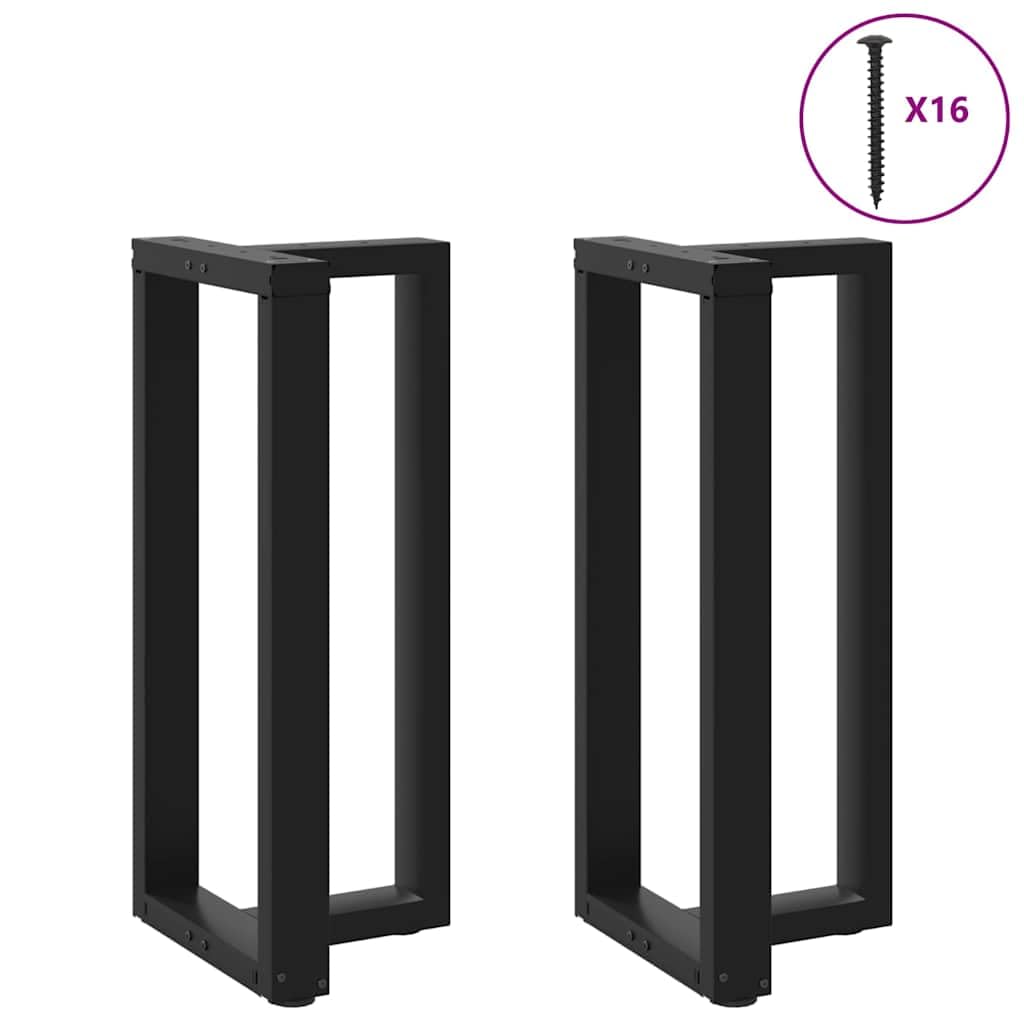 vidaXL Patas para Mesa de Bar en Forma de T (2 Unidades), Color Negro, 50 x 35 x (90-91) cm, Acero