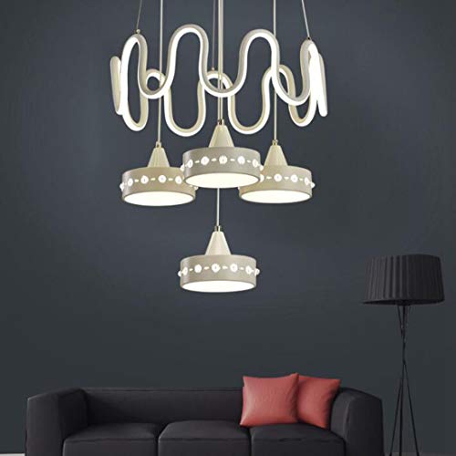 Lustre LED blanc pour restaurant et chambre moderne - 6