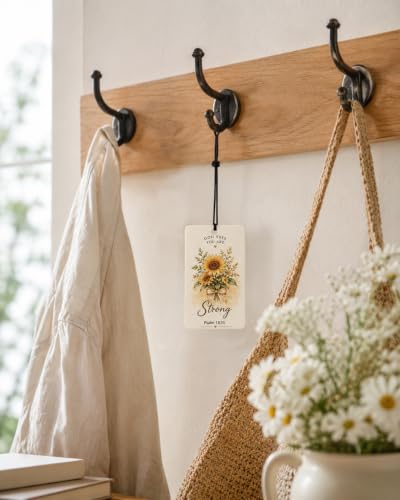 Image of Christian Car Air Fresheners 10 Pack, Bible Verse Floral Hanging Cards | 10 floral Christian hanging cards with uplifting Bible verses for cars, rearview mirrors, gifts and everyday encouragement