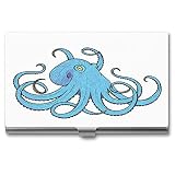 Octopus Art-Style-Design-for-T-Shirt-Posters-Vector Porte-cartes de visite pour homme et femme, acier inoxydable