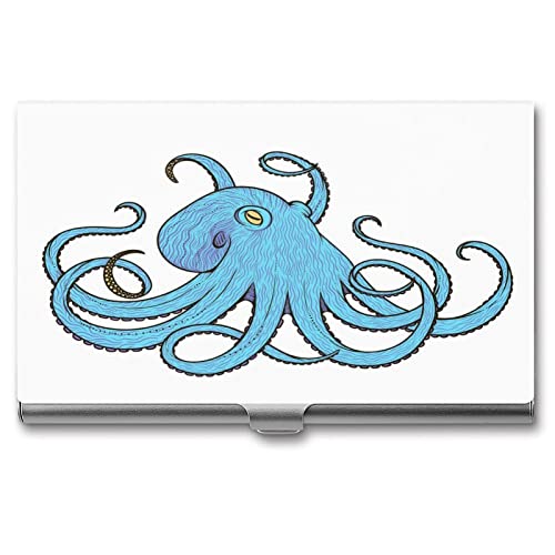 Octopus Art-Style-Design-for-T-Shirt-Posters-Vector Porte-cartes de visite pour homme et femme, acier inoxydable