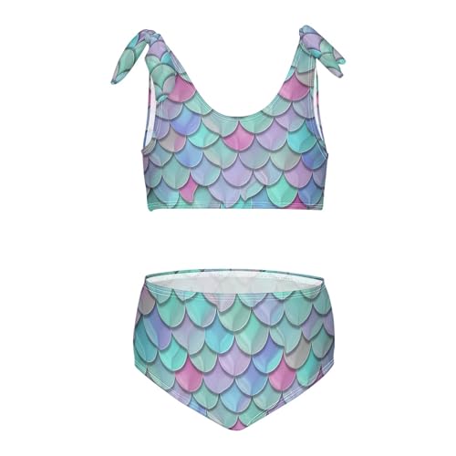 Image of Girls Swimsuit Two Piece Swimwear Bikini Set Pink Bow Softball Bathing Suit for 3-12T,