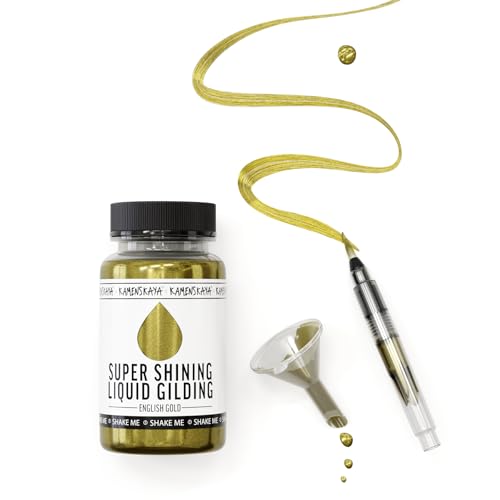 KAMENSKAYA 液体金箔塗料 - アルコール系 速乾 イングリッシュゴールドリキッドリーフ 100ml