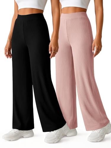 Image of Prenuem Women's High Waist Flared Korean Trousers, Trendy Casual Wear for Daily & Travel Use (Available in Plus Size)
