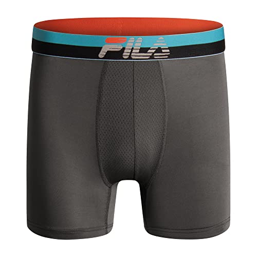 Fila Men's 6" Trunk No Fly Front with Pouch, Jersey & Mesh, 4-Pack4
