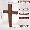Nicime 50pcs Brown Mini Wood Cross, Wooden Cross Craft Decoration, Small Ornament DIY Accessory for Keychain, Bracelet, Necklace #1