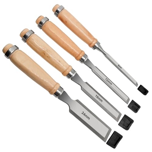 Set di 4 scalpelli per legno 6, 12, 18, 24