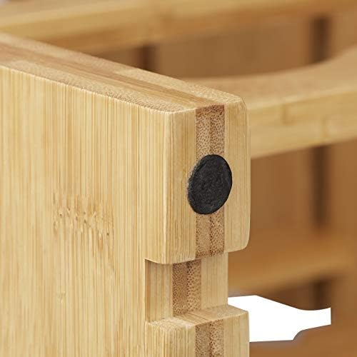 Relaxdays Stackable Wine Rack, Bamboo Holder for 36 Wine Bottles, Extendable, 6-Tier, Natural