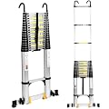 BOWEITI 26.2FT Aluminum Telescoping Ladder, Collapsible with Non-Slip Feet, Lightweight RV Compact Ladder, 330lbs Capacity