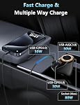 4 en 1 USB C Chargeur de voiture, 170W Multi USB Adaptateur pour allume-cigare, Splitter avec 3 USB Ports, 12V/24V Double USB Type C PD Adaptateur de Chargeur de Voiture Rapide pour iPhone 17/Air/16/15 Pro Max iPad GPS