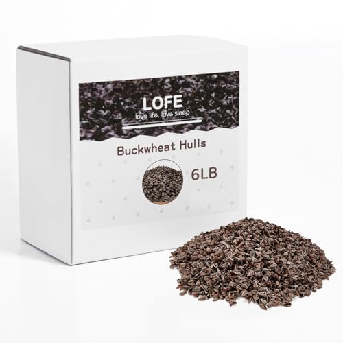 LOFE Tartary Buckwheat Hulls - 6 LBS Buckwheat Pillow Fillings 100% Organic Buckwheat Groats Stuffing Bulks