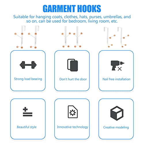 Angoily 2pcs Household Over The Door Hooks Back
