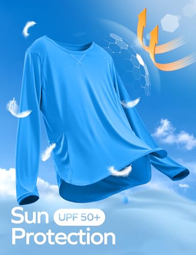 Ewedoos Sun Shirts UPF 50+ Long Sleeve Workout Tops for Women Lightweight Quick Dry Sun Protection Clothing Hiking2