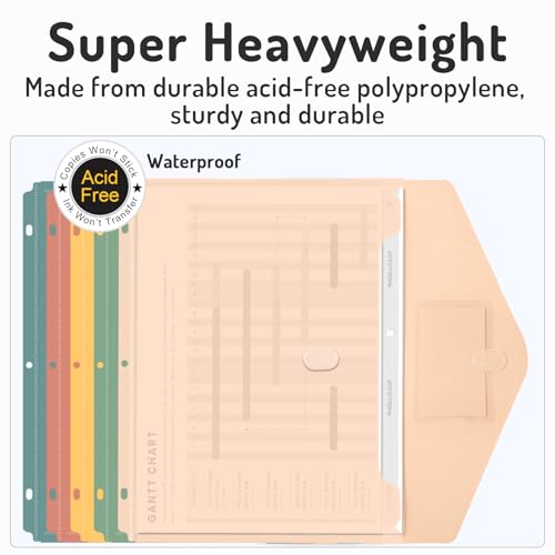 Forvencer Binder Pocket, 10 Pack Super Heavyweight Plastic Binder Folders - Image 4