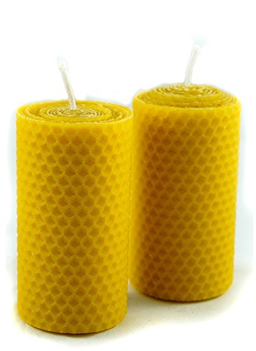 Naturra 2 100% Bienenwachs Kerzen in Handarbeit handgerollt Wabenmuster aus deutschem Imkerwachs Cover