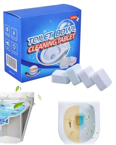 ZKUNL 12PCS Tablettes de Nettoyage Cuvette Toilette,Tablettes de Nettoyage pour Salle de Bain,Produit WC,Pastilles pour WC,Nettoyant Naturel Avec,Entièrement Solubles dans l'Eau