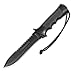 Aitor Cuchillo Commando Negro con Hoja de Acero INOX X42 de 17,5 cm y empuñadura de peralumal Negro Hueco + Kit de Supervivencia + portabotellas Regalo