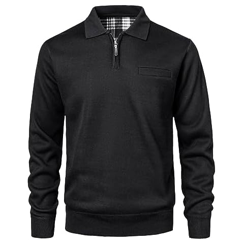 Yukirtiq Men's Fleece Lined Zip Neck Jumper Cover