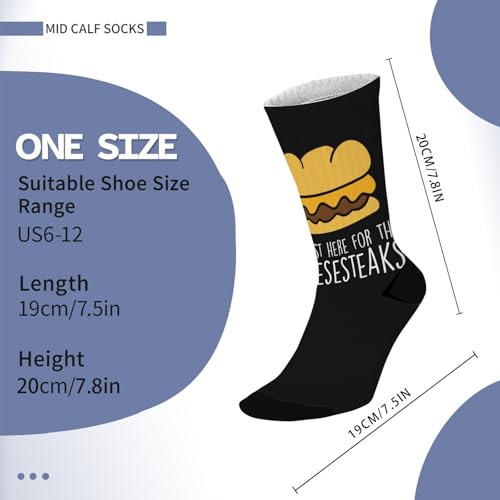 I'm Here For The Cheesesteaks Cheesesteak Lover Crew Socks Liner Sock Boys Mid Calf Socks Fashion Socks3