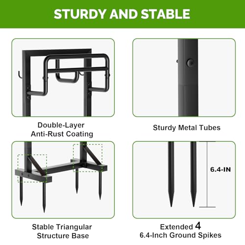 image for Garden Hose Holder with Stable Base and Tool Hooks, GAVISCITY Heavy-Du