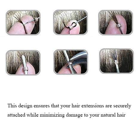 HAHIYO Black 2.5x1.5x2.0mm Micro Links Hair Extension Beads Nano Ring Hair Extensions Rings with Thin Silicone Lining for Invisible Professional Salons Extensions Tool, 500Pcs - Image 5