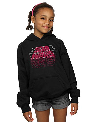 Image of Absolute Cult Star Wars Girls Blended Logos Hoodie Black 9-11 Years